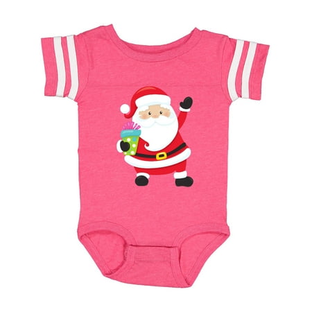 

Inktastic Santa Claus Smiling Santa Santa With Presents Gift Baby Boy or Baby Girl Bodysuit