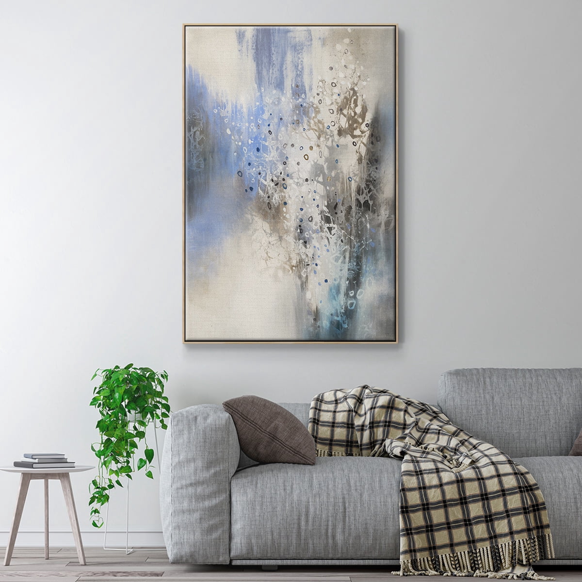 Glacier Stones Framed Premium Gallery Wrapped Canvas - Ready to Hang - 17 x 25 - Natural Wood Floating Frame