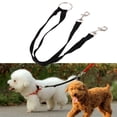 thumbnail image 4 of Nylon doble doble dos mascotas perros correa 2 vías acoplador caminar collar negro Sywqhk Libre de BPA, 4 of 5