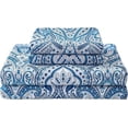 thumbnail image 1 of Twin Size Sheet Set Paisley Printed Bed Sheets for Single Bed Piece Microfiber Fitted Sheet with ” Deep Pocket & Straps Patterned Bedding Sheets & Pillowcase Set, 1 of 9