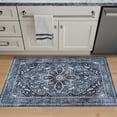 thumbnail image 2 of Bloom Rugs Washable Non-Slip 3x5 Rug - Blue / Charcoal Traditional Oriental Area Rug for Living Room, Bedroom, Dining Room, and Kitchen - Exact size: 3' x 5', 2 of 9