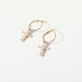 thumbnail image 3 of QUMIIRITY 1Pair White Cross Earrings Alloy Dangle Ear Jewelry for Daily Party Travel Use, 3 of 7