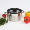 thumbnail image 4 of Tapa universal para ollas, sartenes y sartenes - Vidrio templado con borde de silicona resistente al calor. Compatible con utensilios de cocina de 16, 18 y 20 cm de diámetro., 4 of 5