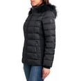 thumbnail image 3 of Nautica Womens Faux Fur Trim Hooded Midweight Puffer Jacket Size: XL, Color: Black, 3 of 6