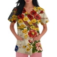 thumbnail image 4 of Bbyeadc Oversize 250 Anniversary United States T-Shirts for Women Short Sleeve Anniversary Freedom T-Shirt V Neck T-Shirt Fashion Summer Top,Yellow(XXXL), 4 of 5