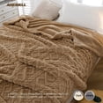 thumbnail image 4 of Manta de vellón Sherpa, mantas de invierno, manta reversible, acogedora y esponjosa para cama, sofá, silla, mantas grandes de vellón coral jacquard, 150 x 200 cm, 4 of 4