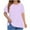 Purple, variant on Plus Size Short Sleeve Tops for Women Summer Pleated Flowy Crew Neck Tees Solid Color Casual Loose Fit Peplum Blouse (Purple L)