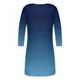 thumbnail image 5 of Robes de Vacances pour Femmes Robe Courte à Manches Longues Dégradé Mini Robe Décontractée Ample Fluide Automne P-68 Bleu Foncé 3TG, 5 of 5