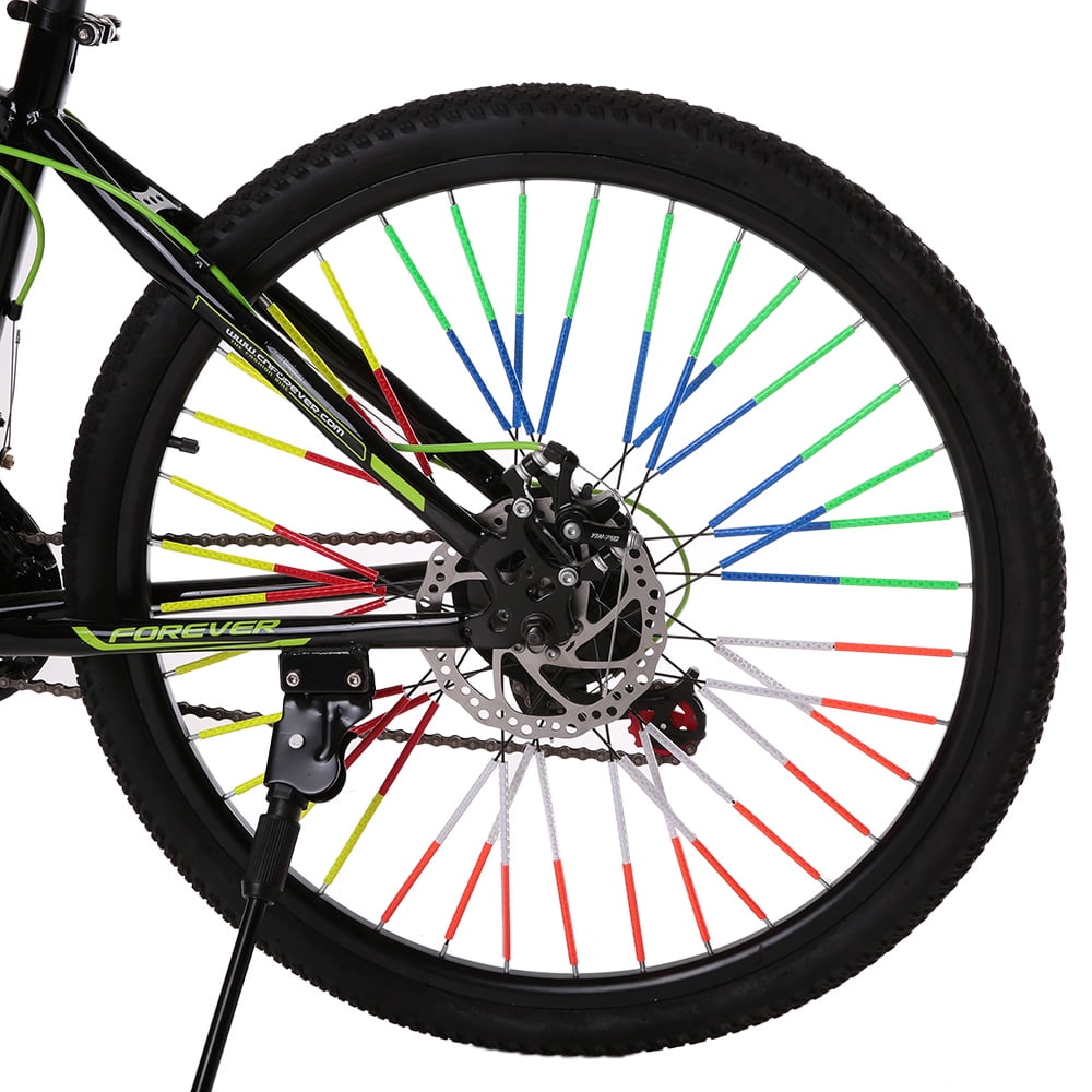 24PCS Bike Wheel Spokes Reflective Sticks Tube Safe Bicycle Reflector Clip Light