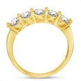 thumbnail image 4 of Solid 14k Yellow Gold 4mm Round Cut Five Stone Anniversary Ring Wedding Band CZ Cubic Zirconia 1.0cttw. , Size 7.5, 4 of 7