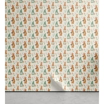 Ambesonne Springtime Peel & Stick Wallpaper for Home, Eastern Gnome Pattern, 13"x100", Off White Persian Orange