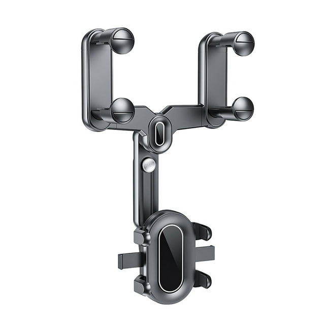 Soporte para teléfono de coche con espejo retrovisor giratorio de 360°, retráctil y ajustable, soporte universal multifuncional para todos los teléfonos móviles.