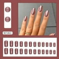 thumbnail image 2 of Bling Coffin Press on Nails Short Square Acrylic Fake Nails with Apricot Design Full Cover False Nails Glossy Gradient Artificial Stick on Nails for Women 24Pcs (Gradient Nude White) Apricot Sexy, 2 of 2
