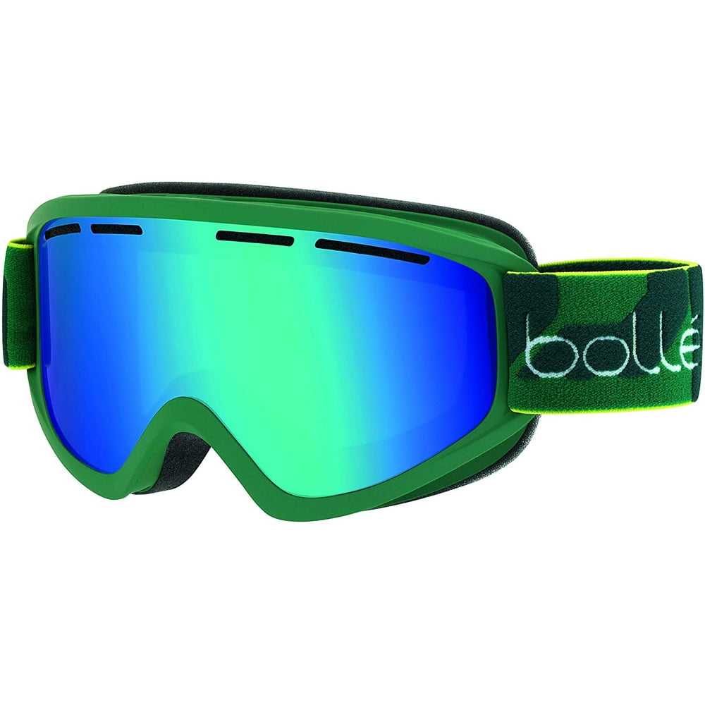 Bolle Unisex Schuss Ski Goggle, Adult, Matte Green/Green Emerald, OS