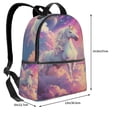 thumbnail image 4 of Lsque Colorful Cloud White Horse Pattern Backpack – School Travel Canvas Daypack with Ergonomic Padded Straps, Multiple Compartments & Leather Handle, 4 of 5