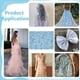 thumbnail image 5 of Tela de tul con estampado de copos de nieve, 2 yardas, 55 pulgadas, organza azul transparente con estampado de copos de nieve blancos metalizados., 5 of 9