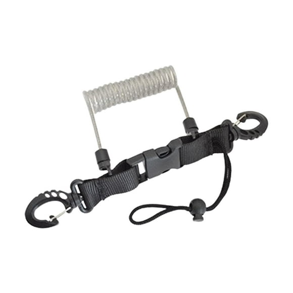 Correa de cordón antipérdida para cámara de buceo resistente y duradera con espiral de buceo Blanco transparente