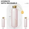 thumbnail image 3 of Opard 27oz Water Bottles with Times to Drink Reusable Motivational Water Bottle with Time Marker and Strap BPA Free Frosted Plastic for Gym, Sports,Travel,Pink, 3 of 6