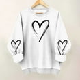 thumbnail image 2 of yillto Valentine's Day Sweatshirt for Womens Loose Long Sleeve Crewneck Pullover Heart Printed Sweatshirts, 2 of 6