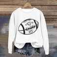thumbnail image 2 of Long Sleeve Shirts For Women American Football Print Solid Color Round Neck Sweatshirt Womens Long Sleeve Tops, 2 of 5