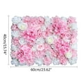 thumbnail image 5 of Artificial Flower Wall Panels, 12-Pack, 60x40cm, Silk & Plastic, Pink & White, Handmade, Realistic Dahlia, Rose, Hydrangea, Hollow Grid Backing, Easy to DIY, Ideal for Outdoor Fences, 5 of 12