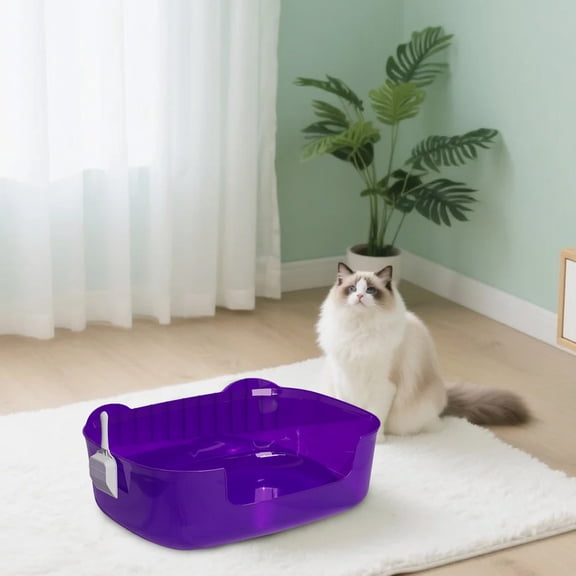 Eolstice Open Style Cat Litter Tray, Banding Out Proof Design, Pet Litter Box for Household Animal Care