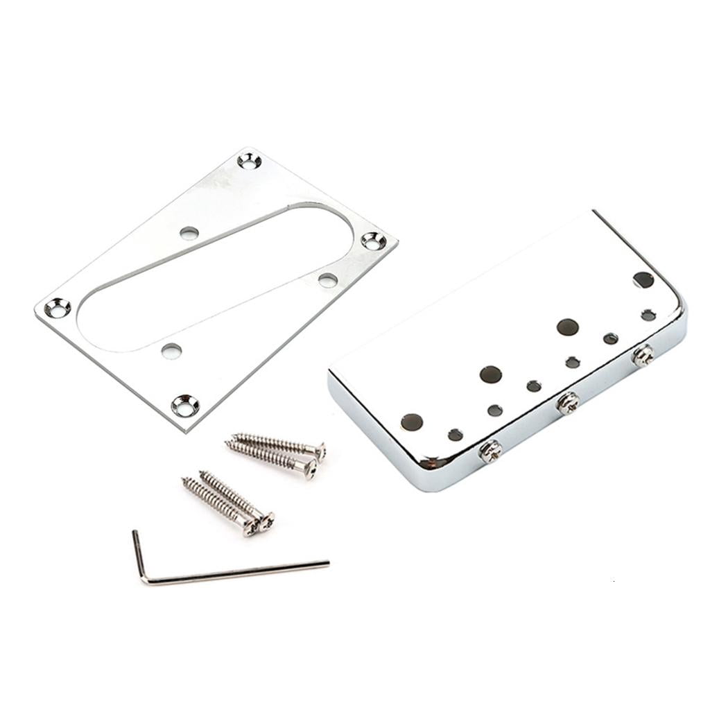 Yihuala 3-Saddles Electric Guitar Bridge & Guitar Pickup Mounting Rings Replacement Metal Guitar Part with Wrench and Screws