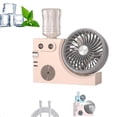 thumbnail image 1 of Portable USB Rechargeable Misting Table Fan Mini Desktop Cooling Air Circulator with Mist Spray for Office Home Dorm Summer Pink 1 Pc, 1 of 6