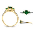 thumbnail image 4 of 1.00 Carat (ctw) Three-Stone Emerald Ring in 14K Yellow Gold, 4 of 4