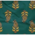 thumbnail image 4 of oneOone Organic Cotton Poplin Twill Fabric Leaves & Paisley Block Printed Fabric 1 Yard 42 Inch Wide, 4 of 4