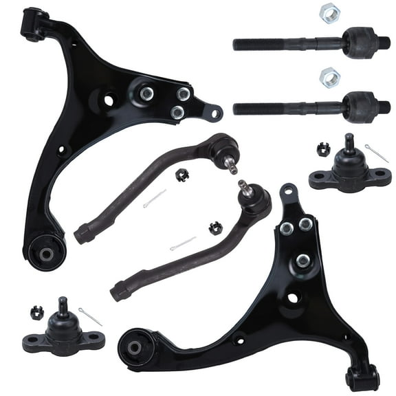 Detroit Axle - Front Lower Control Arms for 2.0L 2009-2012 Hyundai Elantra 2010 2011, 2 Lower Control Arms, 2 Lower Ball Joints, 4 Inner and Outer Tie Rods Replacement