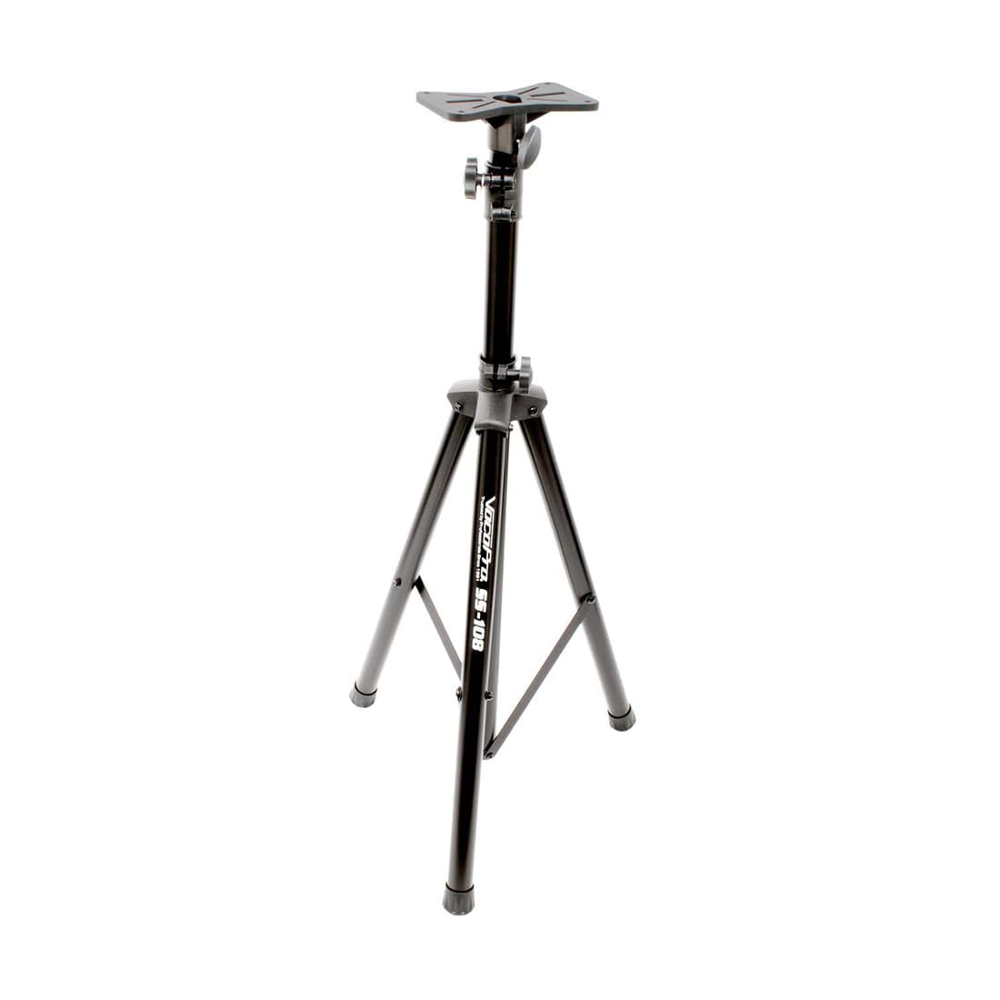 Heavy duty speaker stand with exterior mounting bracket