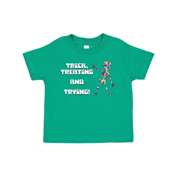 Inktastic Trick Treating and Trying Autism Awareness with Zombie Boys or Girls Toddler T-Shirt
