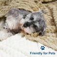 thumbnail image 5 of PHF Lightweight Queen Size Fleece Blanket, Contemporary Flannel Fleece 3D Jacquard Aesthetic Fluffy Blanket, No Shedding, No Pilling, 90" x 90", Light Khaki, 5 of 9