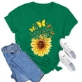 thumbnail image 4 of COMVALUE Women's Sunflower Graphic Shirts Boho Flowers Tee Tops Cute Summer Vintage Short Sleeve Holiday T Shirt (Green, XL), 4 of 8