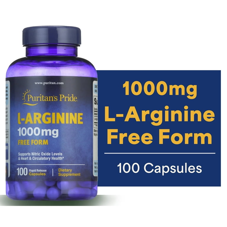 puritan's pride l carnitine 1000 mg (2 pack) Puritan's Pride L-Arginine 1000 mg Capsules, 100 Ct