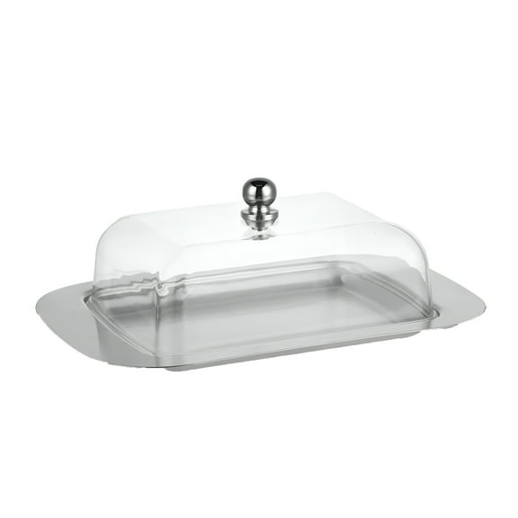 ACDANC Stainless Steel Butter Dish with Lid and Handle,250g Capacity,Suitable for Storing Cheese,Cold Dishes,Cakes,Desserts and Fruits Silver