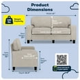 thumbnail image 2 of Serta Palisades 61" Track Arm Sofa, Easy Care Polyester, Loveseat or Couch for Small Spaces, Light Gray, 2 of 16