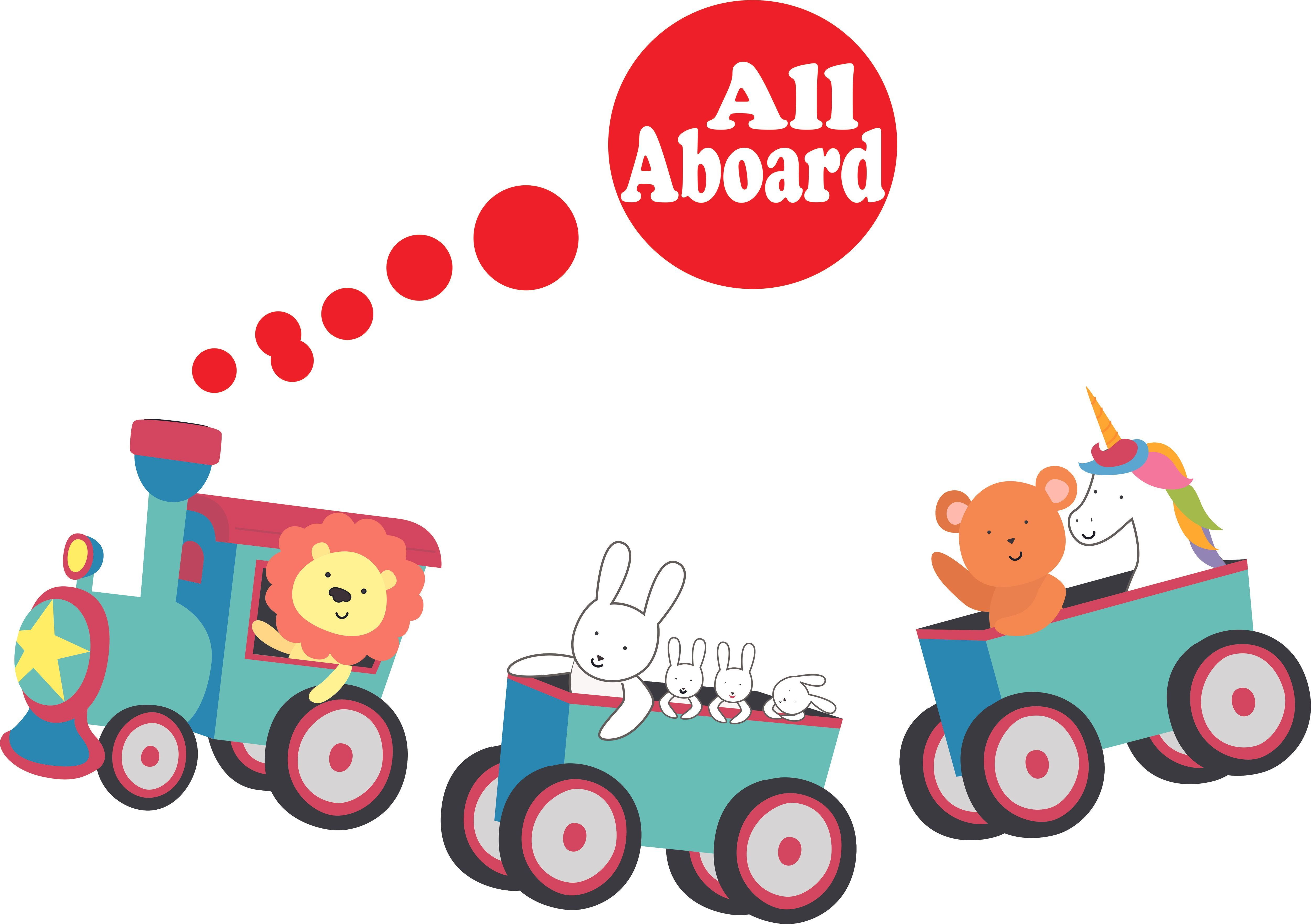 All Aboard Train Vinyl Decal sticker