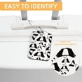 thumbnail image 3 of Luggage Tag, Travel Tags, Handbag Tag - Square PU Leather 2 Pack with Privacy Cover and Stainless Steel Ring - Suitable for Travel, Backpack, Handbag [Amazon Approved] Panda, 3 of 7