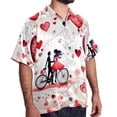 thumbnail image 2 of Valentine's Day Love Men's Short Sleeve Poplin Button Down Hawaiian Printed Summer Beach Shirt, Unisex, 2 of 6