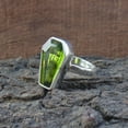 thumbnail image 2 of Peridot Genuine Gemstone Unisex Ring, 925 Sterling Silver, Green Stone Coffin Ring, Birthday Gifts For Him Her, Anniversary Gifts For Mom Dad, August Birthstone Ring (peridot, Size 7), 2 of 3