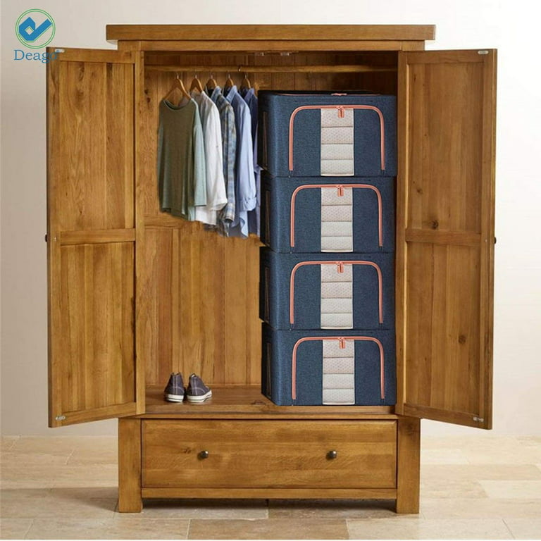 Cotton And Linen Steel Frame Storage Box, Large Clothes, Pants