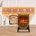 thumbnail image 7 of WAA Infrared Electric Fireplace Stove,15" Freestanding Fireplace Heater,Adjustable Brightness and Heating Mode,1000W/1500W,Black, 7 of 7