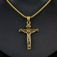 thumbnail image 2 of GKNET Mens Silver Stainless Steel Jesus Christ Crucifix Cross Pendant Necklace C_tu-Dark Coffee, 2 of 9