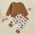 thumbnail image 6 of Gubotare Baby Boy Fall Outfits Fall Baby Boy Clothes Toddler Embroidery Little Dude Print Long Sleeve Sweatshirt Tops Solid Pants Winter Outfits Size 2T 3T (Brown,2-3 Years), 6 of 8