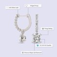 thumbnail image 2 of Diamond Dangle Earring | 2 Carat IGI Certified Princess Shape Lab Grown Diamond | 14K White Gold | Anaisa Dangling Lab Diamond Earrings | Prong Setting | FG-VS1-VS2 Quality | Friendly Diamonds, 2 of 6