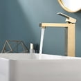 thumbnail image 2 of Gold Bathroom Faucet, Brushed Gold Faucet for Bathroom Sink, Gold Single Hole Bathroom Faucet Modern Single Handle Vanity Basin Faucet, 2 of 6