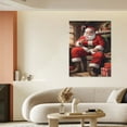 thumbnail image 6 of Vintage Christmas Santa Claus Wall Art Paint Framed - Xmas Festive Winter Holiday Christmas Wall Decor Canvas Print for Living Room Kitchen Bathroom Home Bedroom Decor, 6 of 9
