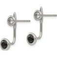 thumbnail image 3 of Stainless Steel Polished Black And White Cz Post Earrings (19 X 6) Made In China sre1284, 3 of 6